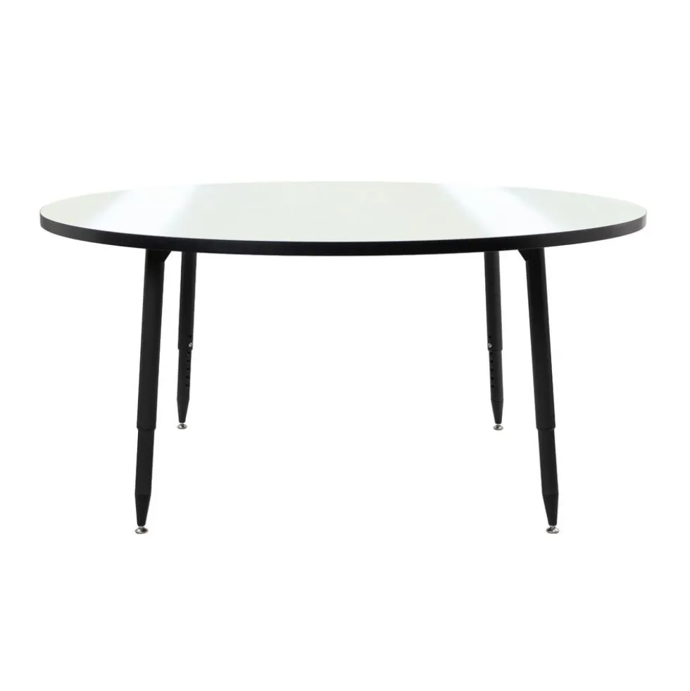Adapte 60" Round Dry-Erase Activity Table with Adjustable Tapered Legs - Whiteboard/Black