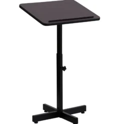 Adjustable Height Mahogany Metal Lectern