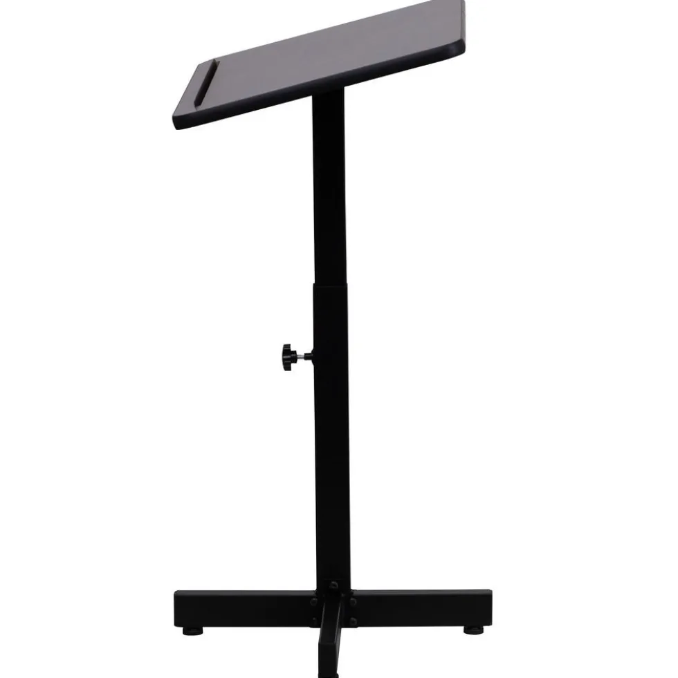 Adjustable Height Mahogany Metal Lectern