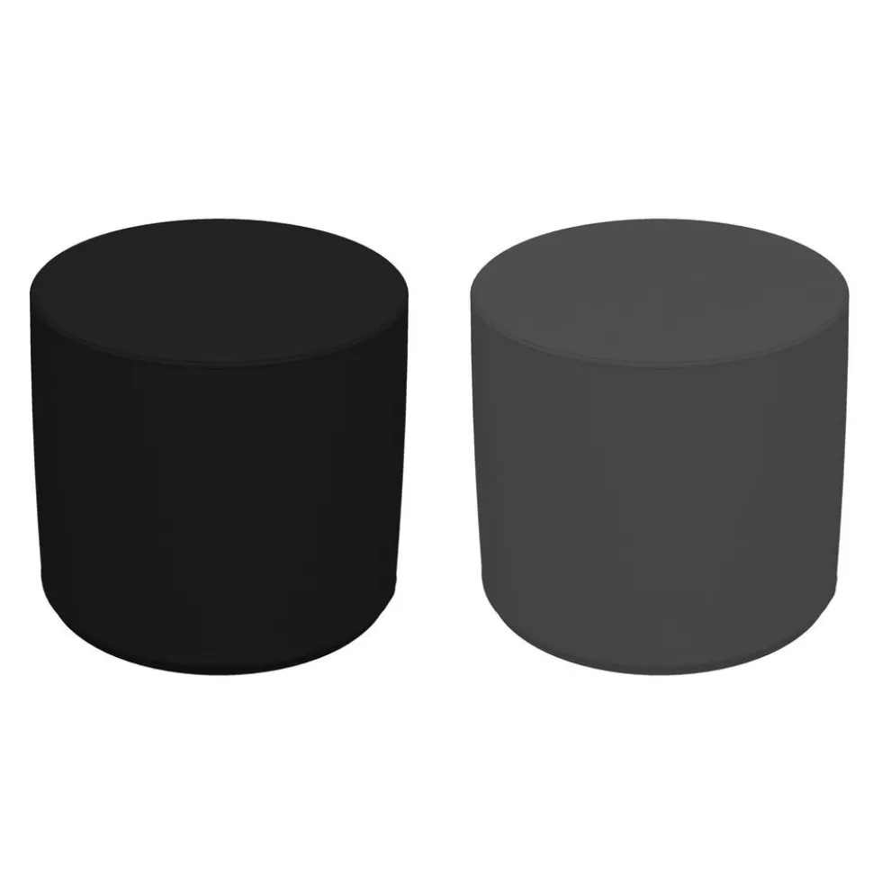 Adult SoftScape 18" Round Ottoman 16" Height, 2-Piece - Black/Dark Gray
