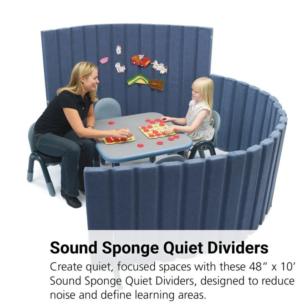 Angeles® BaseLine® Sound Sponge® Quiet Dividers® 48"H x 10'L - Slate Blue