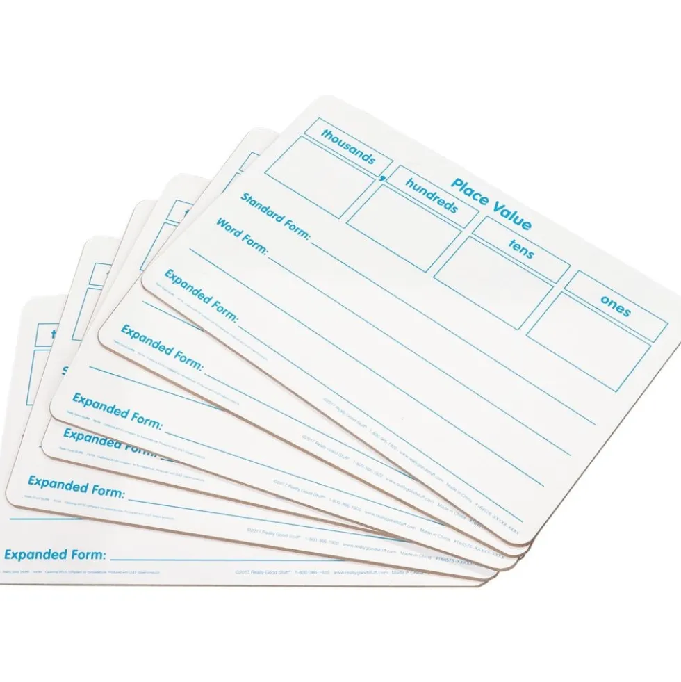 Basic Place Value Dry Erase Boards - 6 boards