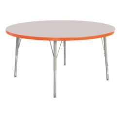 Berries® 42"Dia. Round Activity Table, 24" - 31" Leg Height - Orange