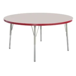 Berries® 42"Dia. Round Activity Table, 15" - 24" Leg Height - Red