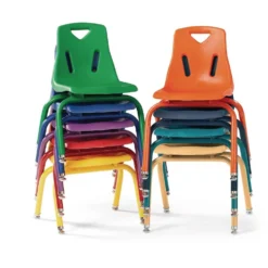 Berries® Single 8" Stacking Chair with Matching Legs - Orange