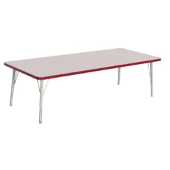 Berries® 30" x 72" Rectangle Activity Table, 15" - 24" Leg Height - Red