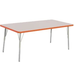 Berries® 30" x 60" Rectangle Activity Table, 24" - 31" Leg Height - Orange