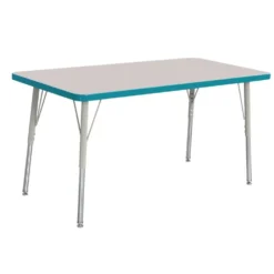 Berries® 30" x 48" Rectangle Activity Table, 15" - 24" Leg Height - Teal