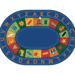 Bilingual Circletime 6'9" x 9'5" Oval Premium Carpet
