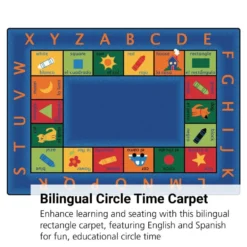 Bilingual Circletime 5'10" x 8'4" Rectangle Premium Carpet