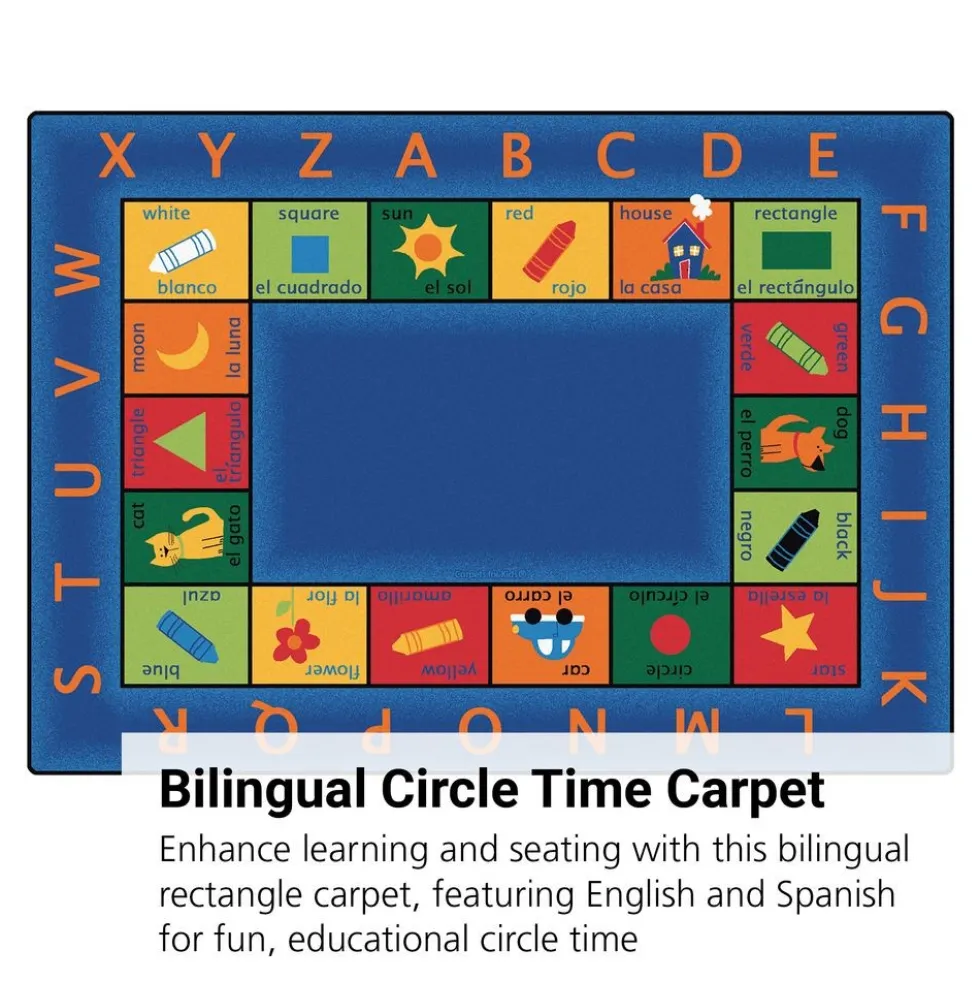 Bilingual Circletime 5'10" x 8'4" Rectangle Premium Carpet