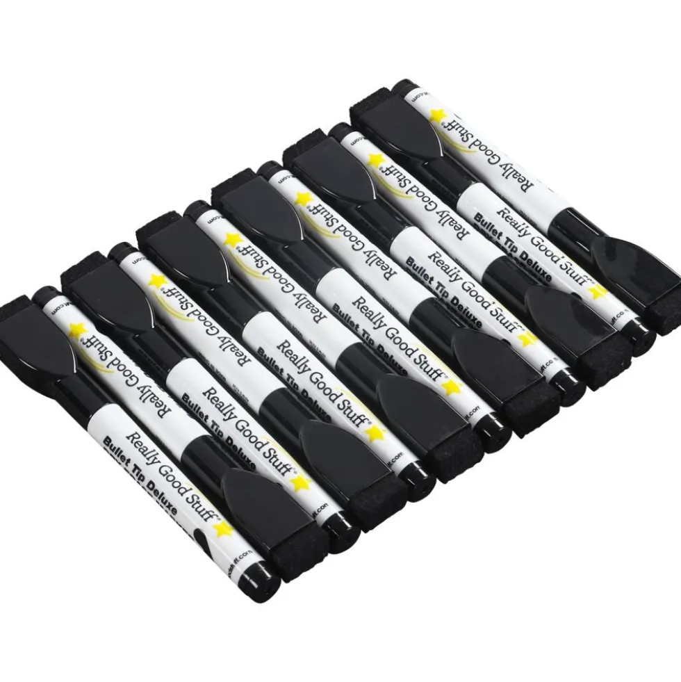 Black Bullet Tip Deluxe Dry Erase Markers - 12 markers