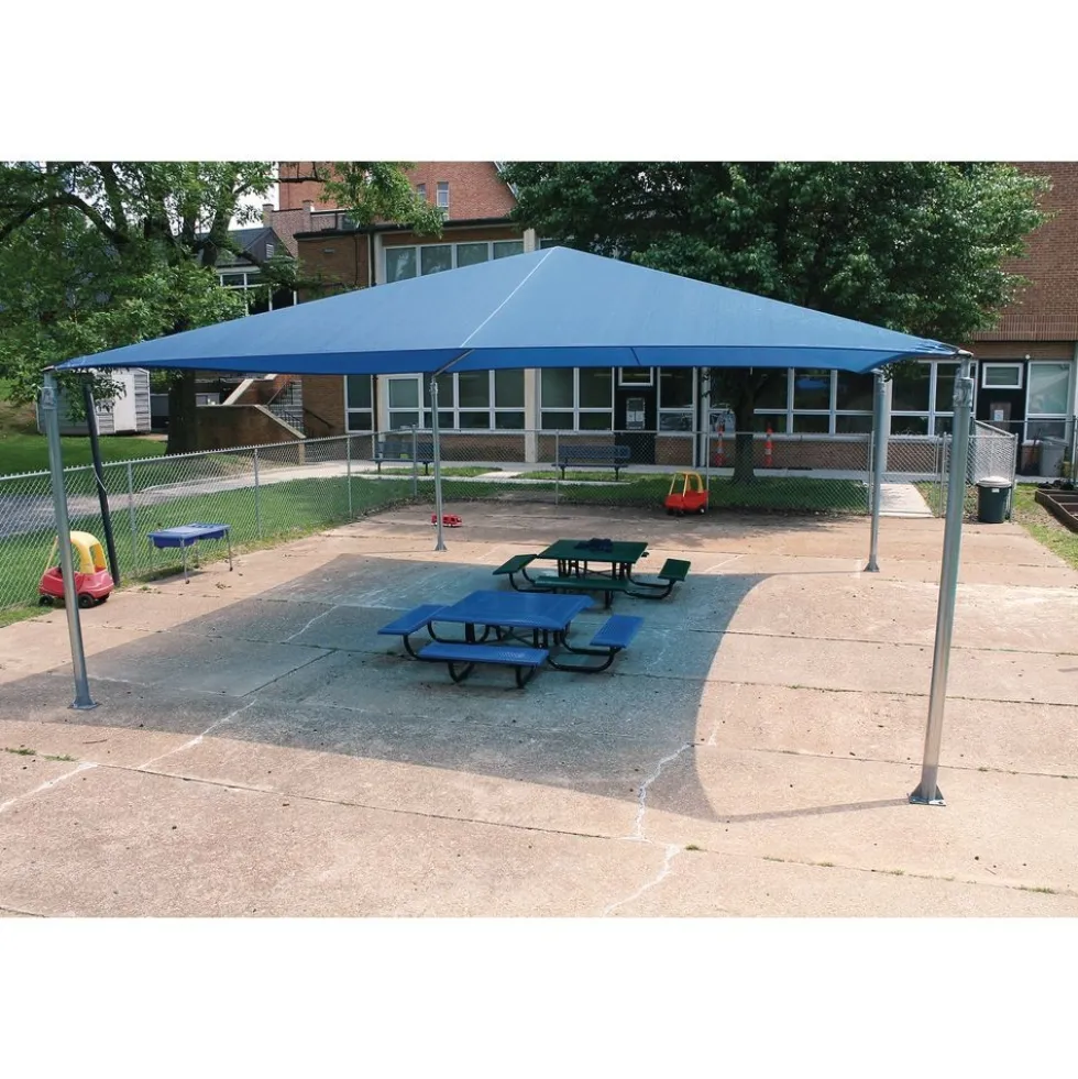Blue Stand Alone Shade Structure - 20 x 24