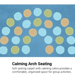 Calming Colors Arch Seating Carpet 6' x 9' Rectangle