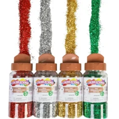 Colorations® Biodegradable Glitter - 4 holiday colors each 4 oz