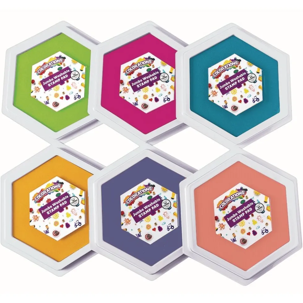 Colorations® Candy Colors Jumbo Washable Stamp Pads - Set of 6