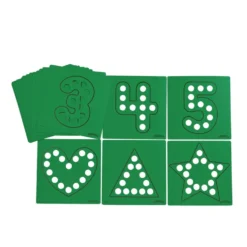 Colorations® Dabber Dot Stencil Set Numbers and Shapes - 20 Piece Stencil Set