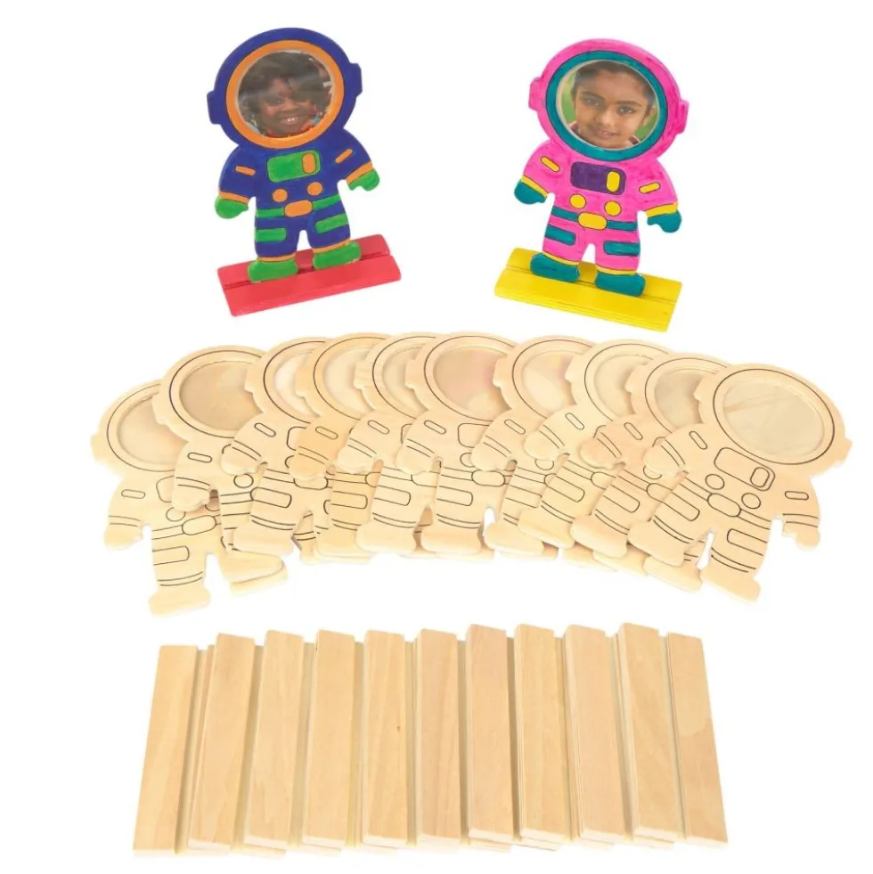 Colorations® Decorate Your Own Astronaut Wooden Photo Frame - Set of 12