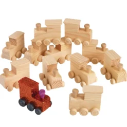 Colorations® Decorate Your Own Wooden Trains - Set of 12