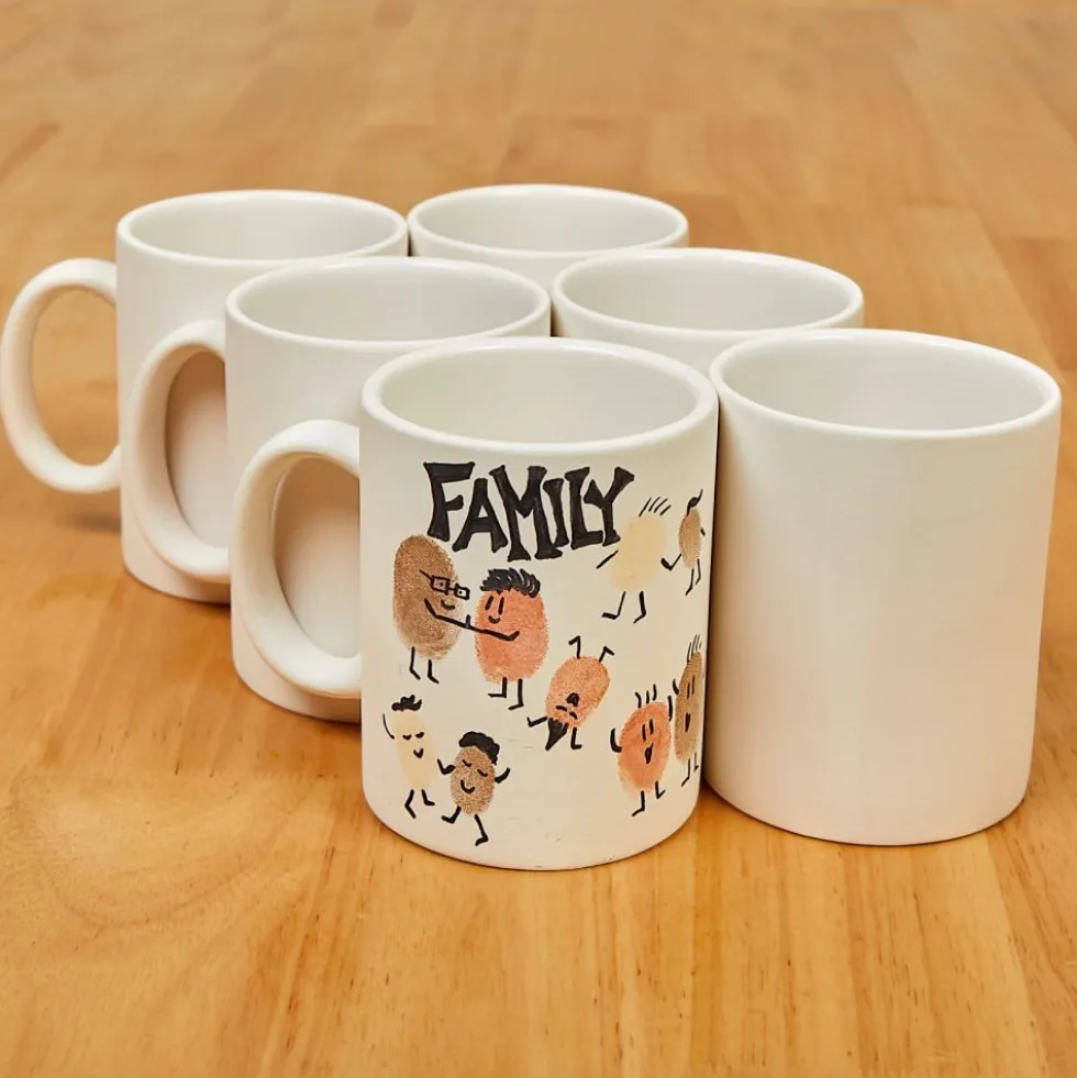 Colorations® Decorate Your Own Ceramic Mugs - Set of 6