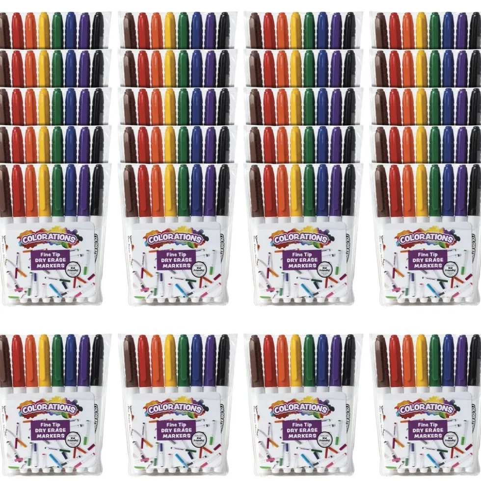 Colorations® Dry Erase Markers, Fine Tip - 24 Packs