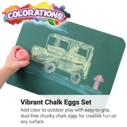 Colorations® DustLite™ Chunky Chalk Eggs - Set of 18