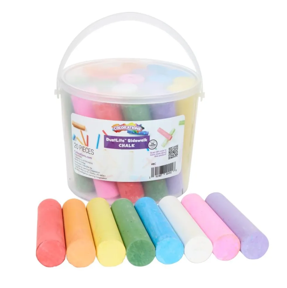 Colorations® DustLite™ Washable Sidewalk Chalk - 20 Pieces