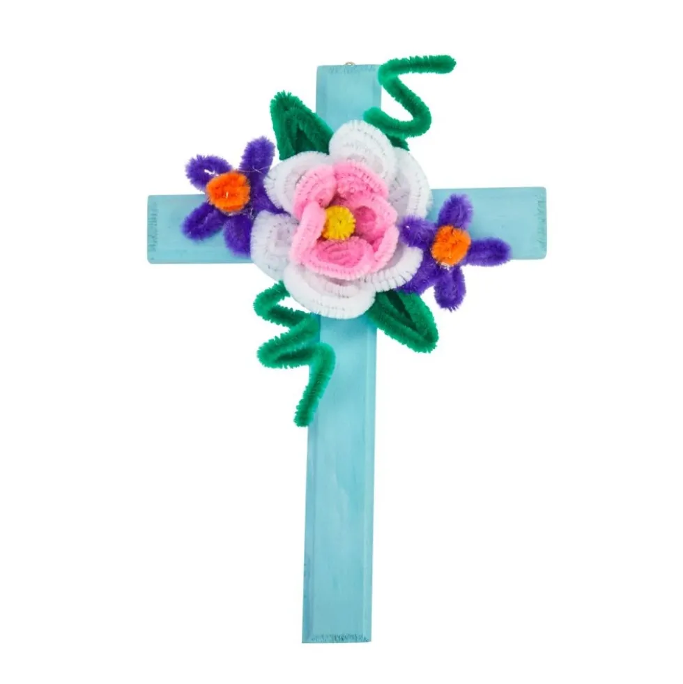 Colorations® Faith Based Floral Cross Craft Kit - Makes 12 Crafts