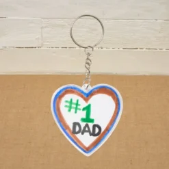 Colorations® Father’s Day #1 Dad Keychain Craft Kit - Makes 12 Crafts