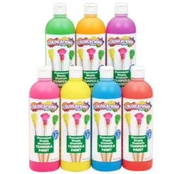Colorations® Fluorescent Neon Simply Washable Tempera - Set of 7
