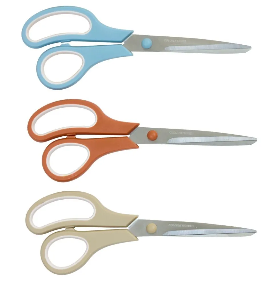 Colorations® Heavy-Duty Stainless Steel Scissors - Set of 3 in Boho Colors