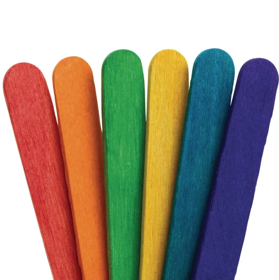 Colorations® Jumbo Colored Wood Craft Sticks - 500 Pieces