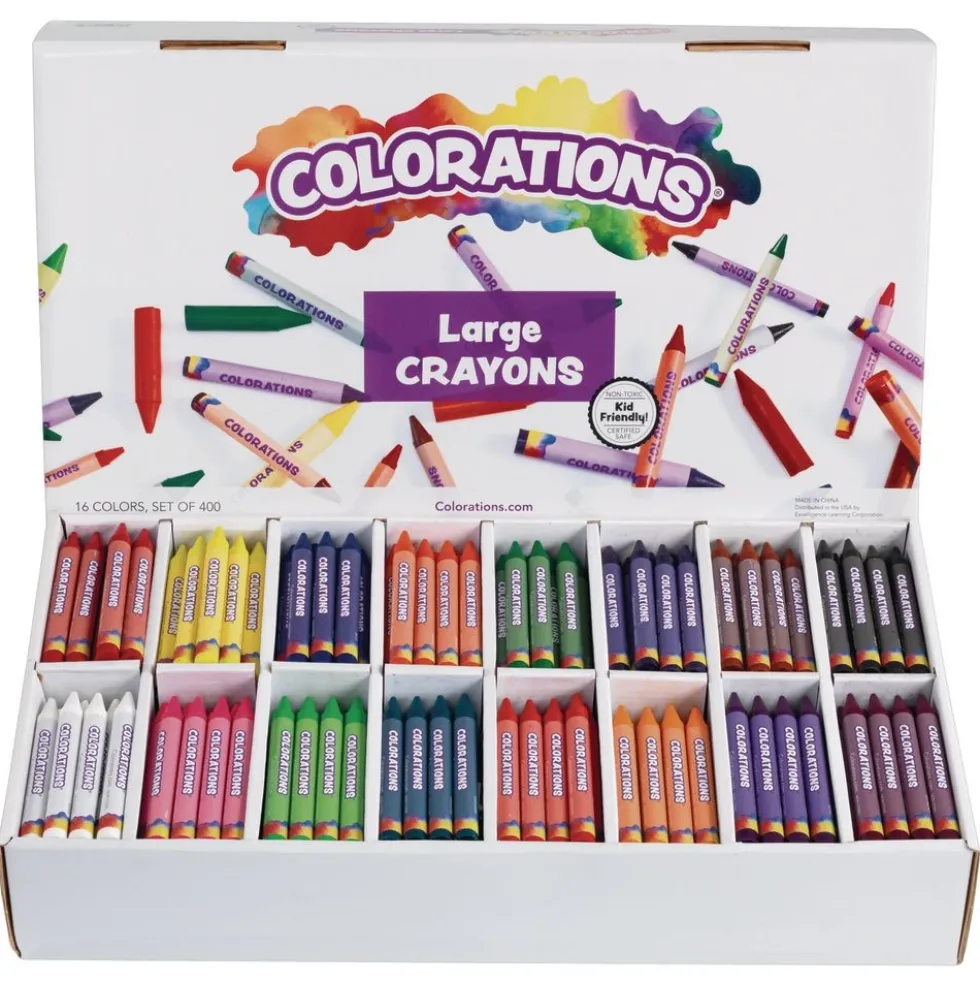 Colorations® Large Crayons, 16 Colors, Value Pack - Set of 400