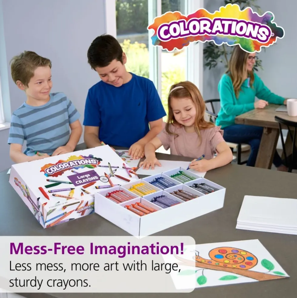 Colorations® Large Crayons - 8 Colors, Set of 400