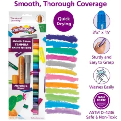 Colorations® Metallic & Neon Tempera Paint Sticks - Set of 12