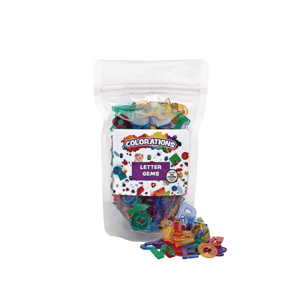 Colorations® Mini Letter Jewels - 8 of each letter, Total of 208 Pieces
