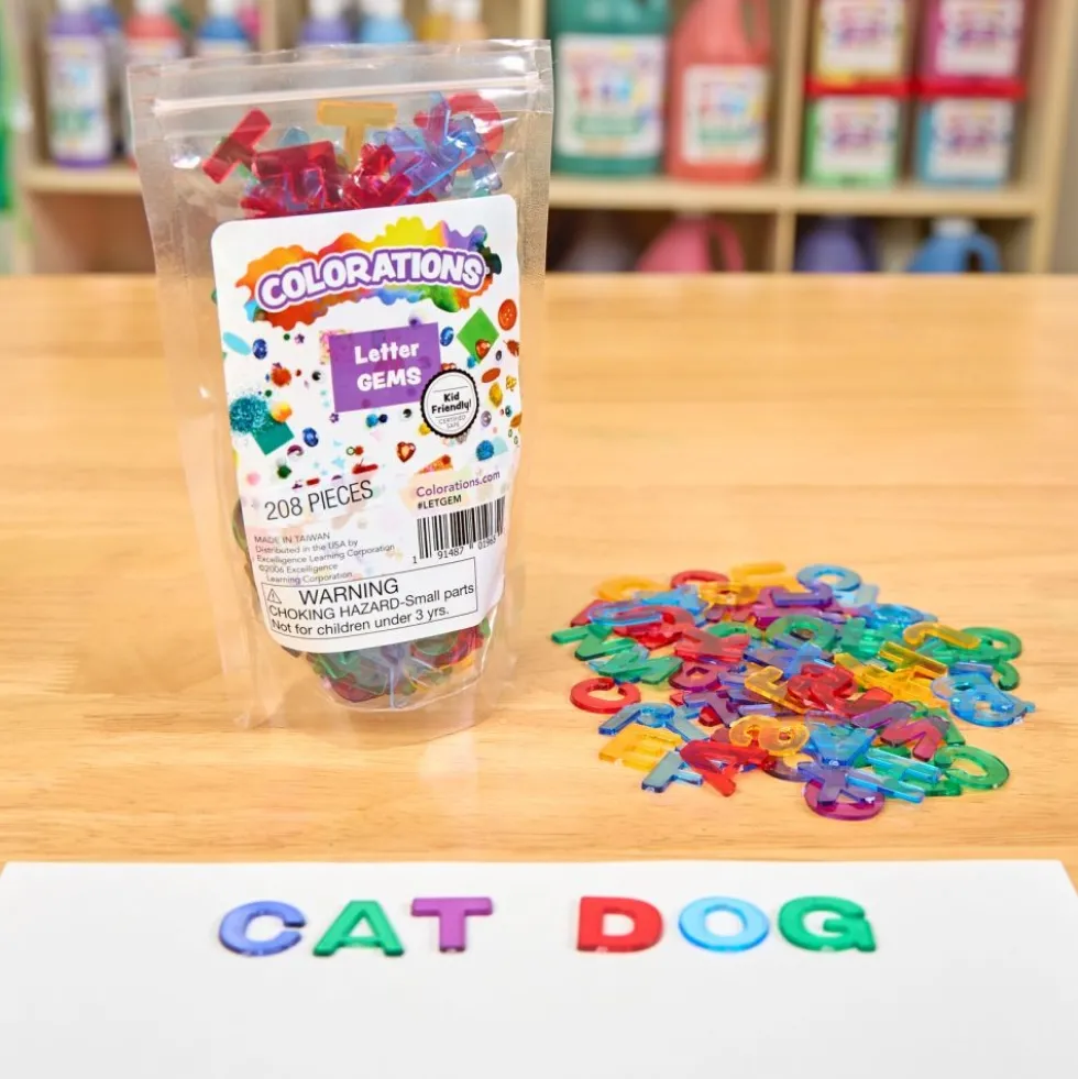 Colorations® Mini Letter Jewels - 8 of each letter, Total of 208 Pieces