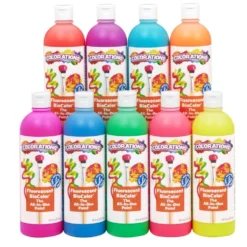 Colorations® Paraben-Free Fluorescent BioColor® Paint- Set of 9, 16 oz.