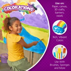 Colorations® Paraben-Free Fluorescent Simply Washable Tempera Paint- Set of 6, 8 oz. each