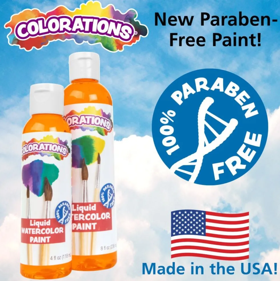 Colorations® Paraben-Free Liquid Watercolor Paints, 8 oz. - Set of 18