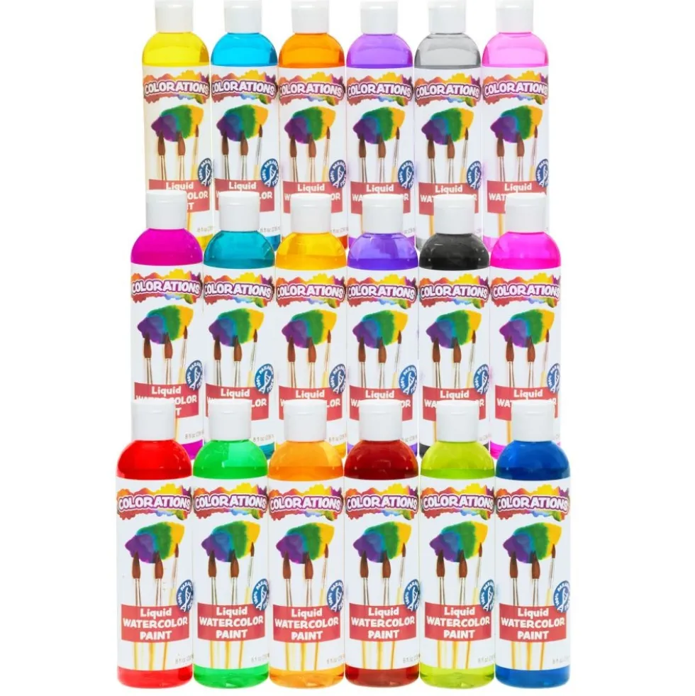 Colorations® Paraben-Free Liquid Watercolor Paints, 8 oz. - Set of 18