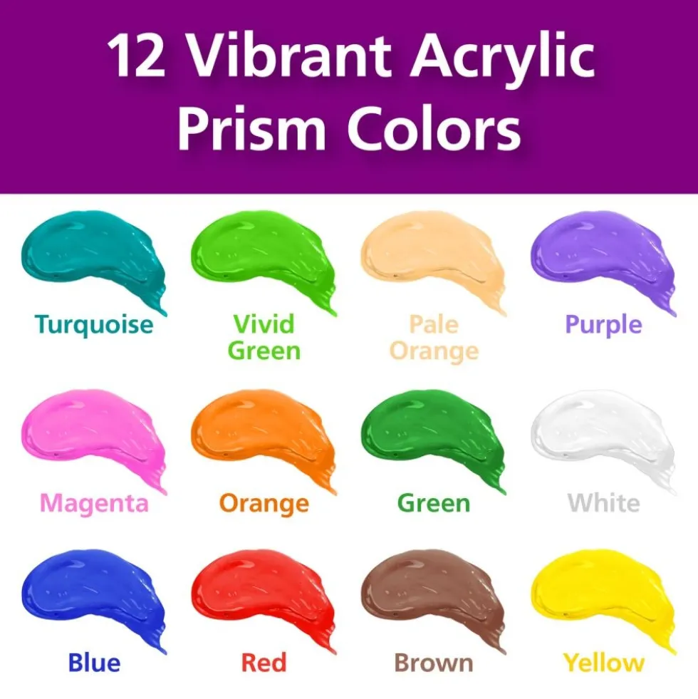 Colorations® Paraben-Free Prism Acrylic Paint Set- 12 Colors