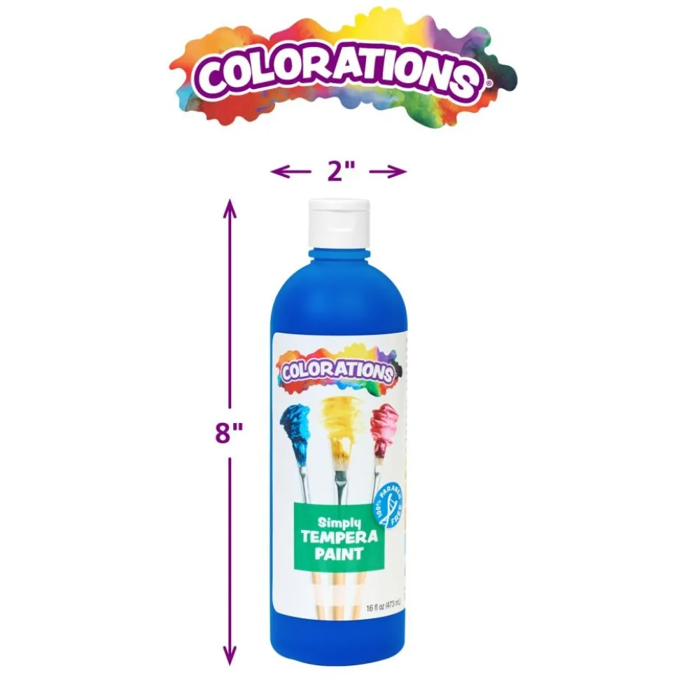 Colorations® Paraben-Free Simply Tempera Paint 16 oz. - Set of 6