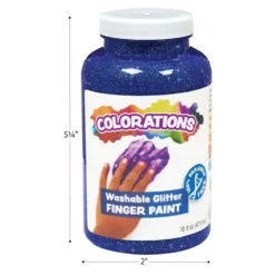 Colorations® Paraben-Free Washable Glitter Finger Paint, Set of 5 - 16 oz.