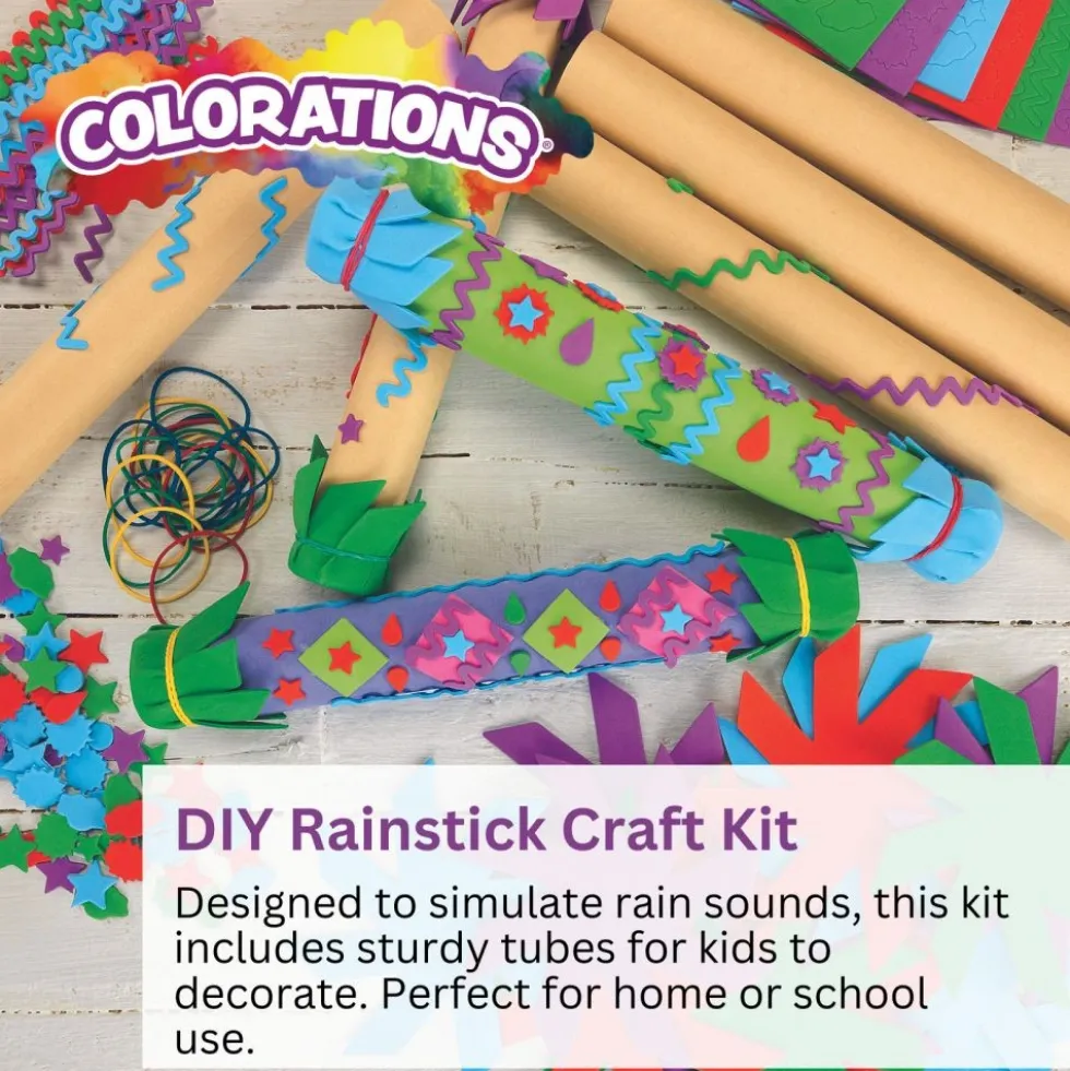 Colorations® Rainstick Craft Kit for Kids Pack of 12