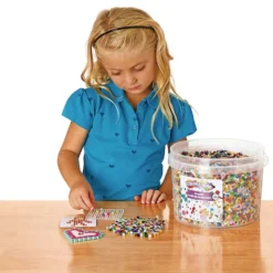 Colorations® Regular Fuse Beads & 6 Pegboards in a Bucket - 22,000 Beads