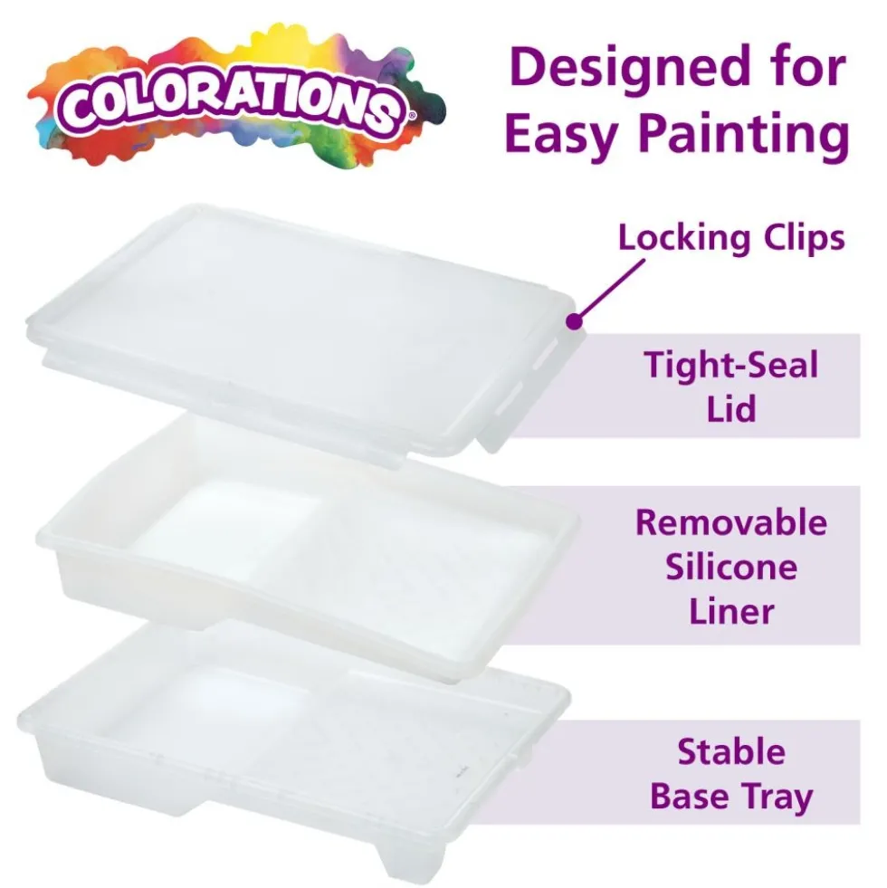 Colorations® Re-useable Paint Tray with Liner and Lid, 1pc