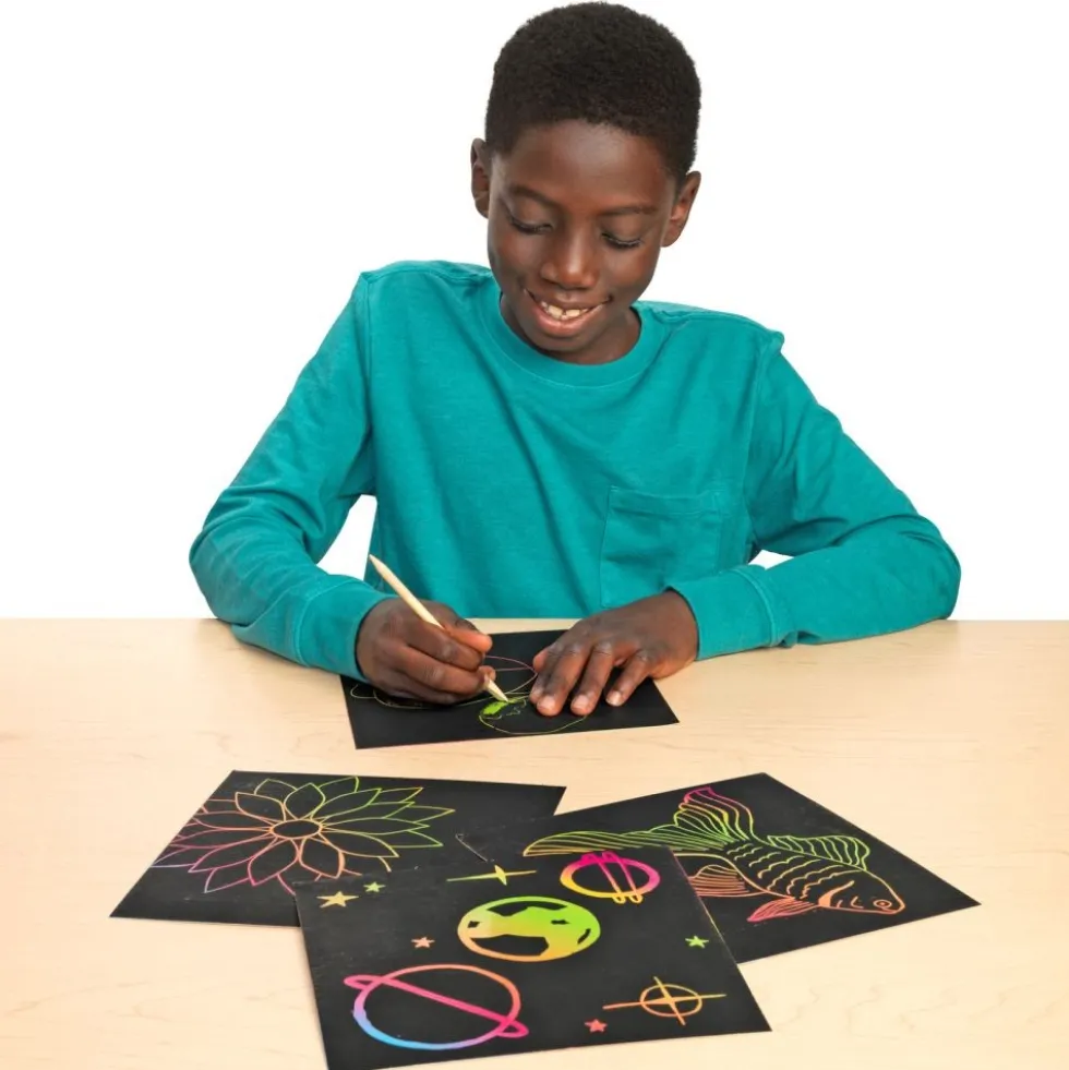 Colorations® Scratch Art Boards -100 boards with 20 sticks