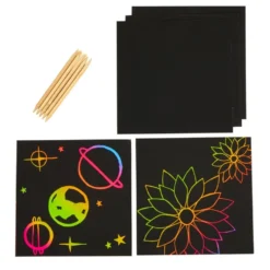 Colorations® Scratch Art Boards - 50 boards with 10 Sticks