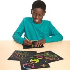 Colorations® Scratch Art Boards - 50 boards with 10 Sticks
